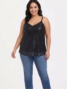 Torrid ‘Sophie’ Black Sequin Camisole Tank Top